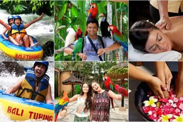 Pakerisan River Tubing + Bali Bird Park + Spa Tour