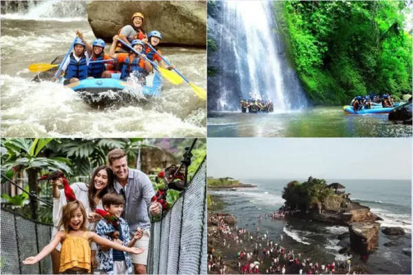 Sobek Ayung River Rafting + Bali Bird Park + Tanah Lot Tour